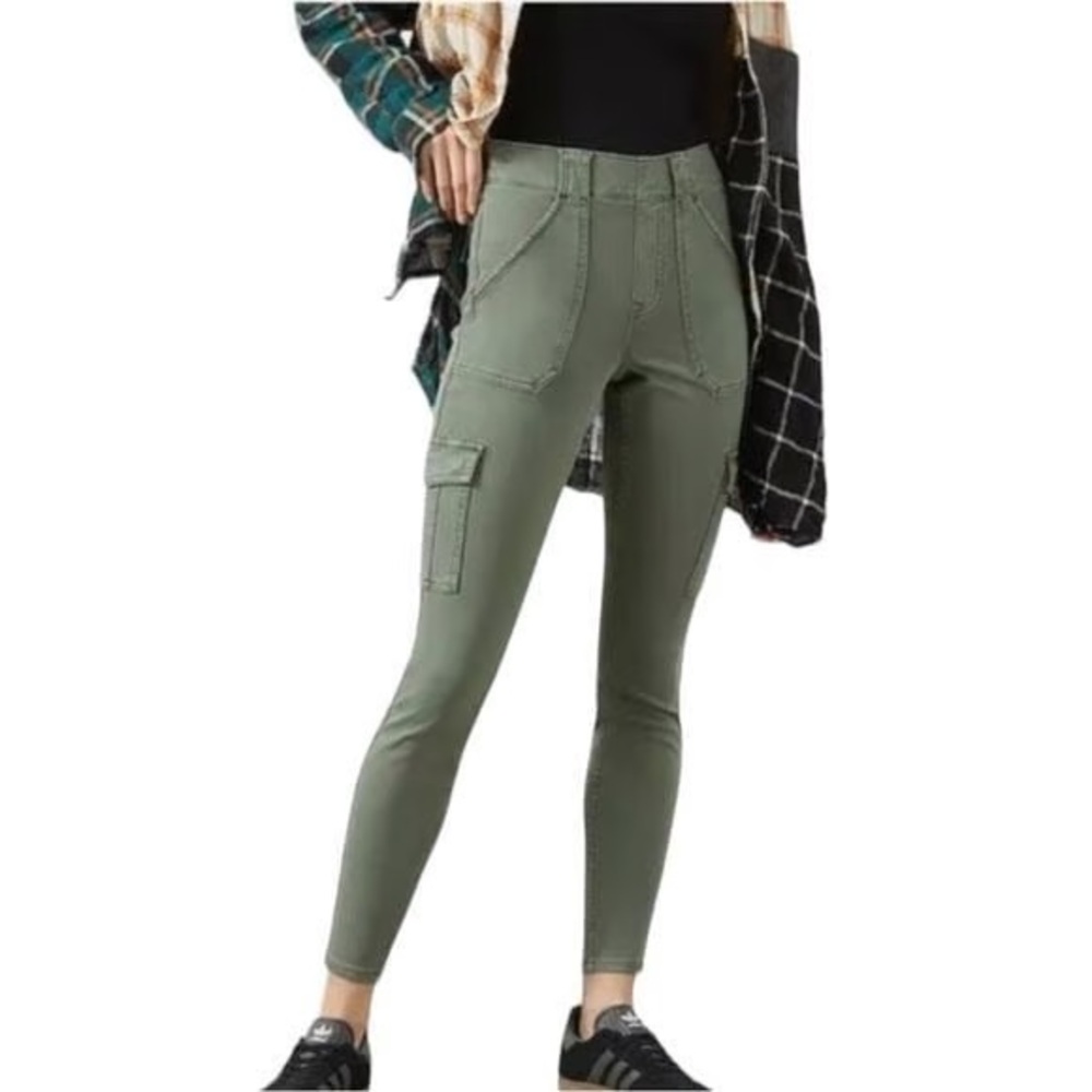 SPANX Olive Stretch Twill Ankle Cargo Pants